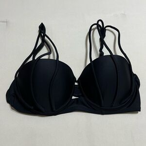Adore Me Black Strappy Push-Up Swimsuit Top